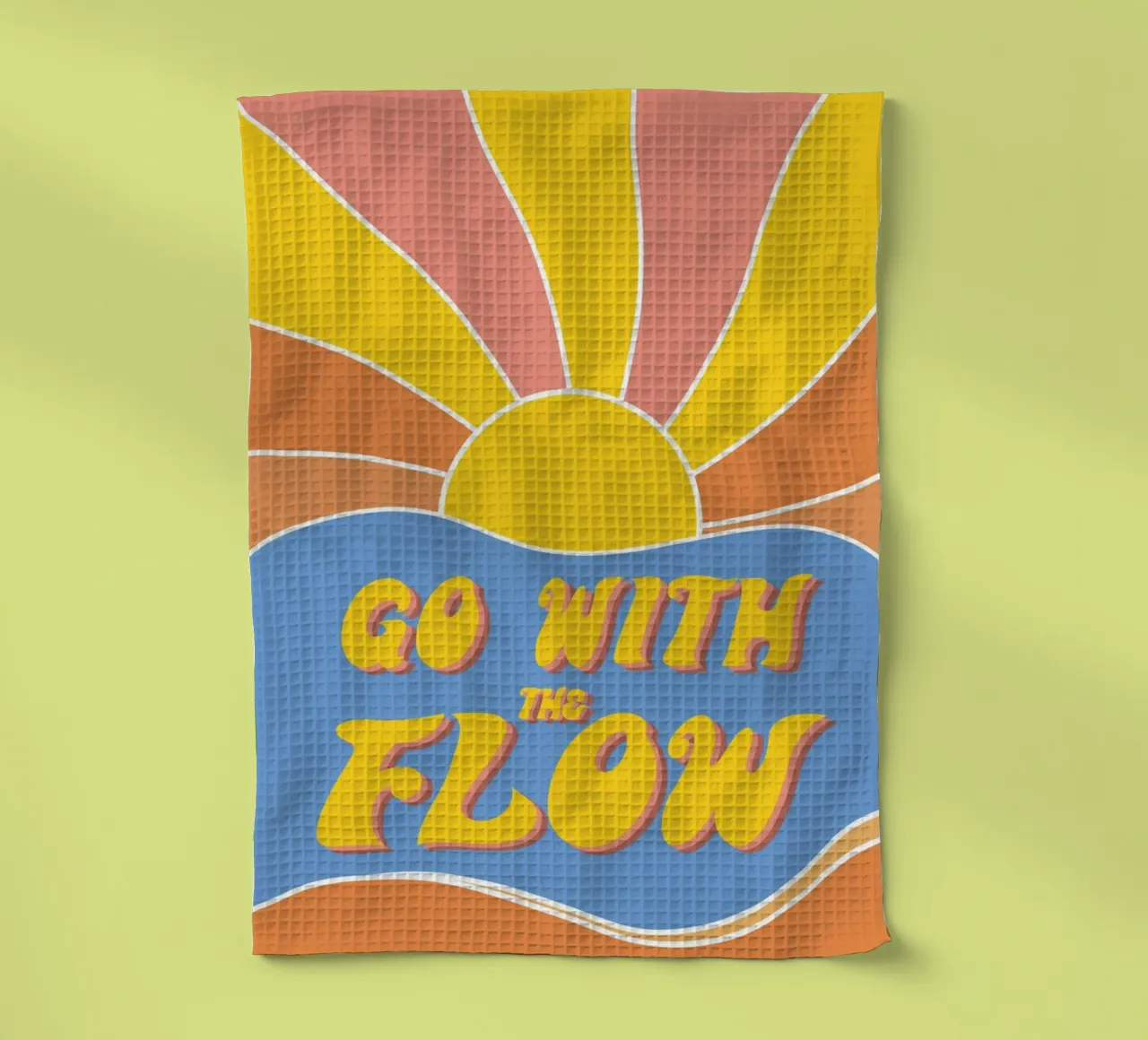 Grow With The Flow - Retro 70s Vibes torchon de pierosvisuals