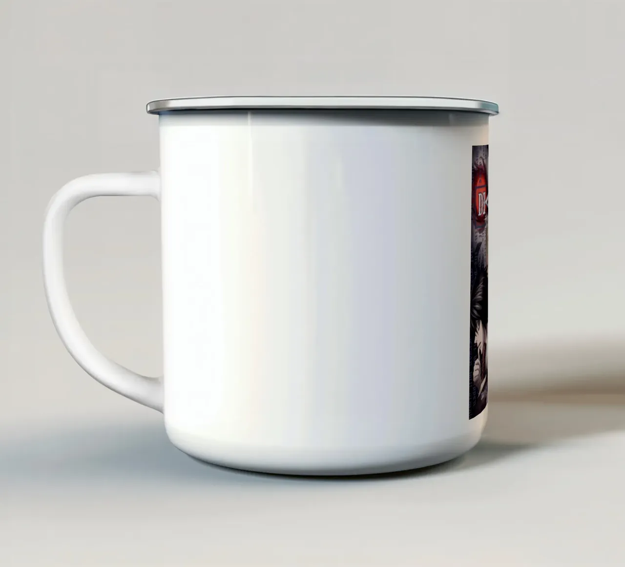 Il classico Detective Death Note tazza in smalto da igoshdesigns