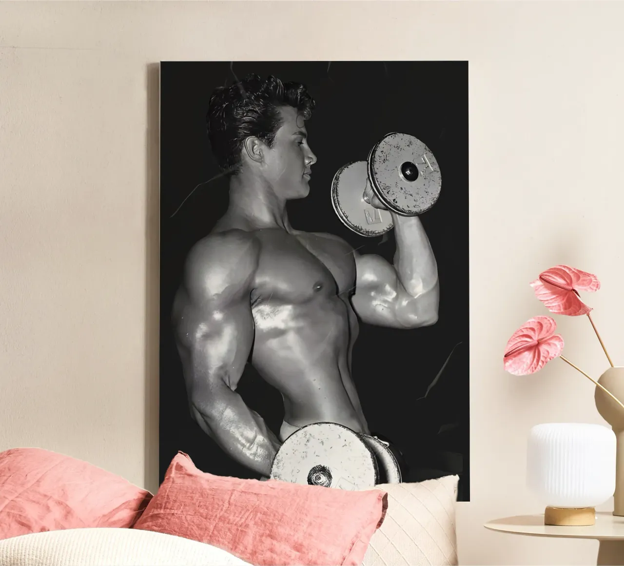 Steve Reeves canvas with Floater frame by Low poly art