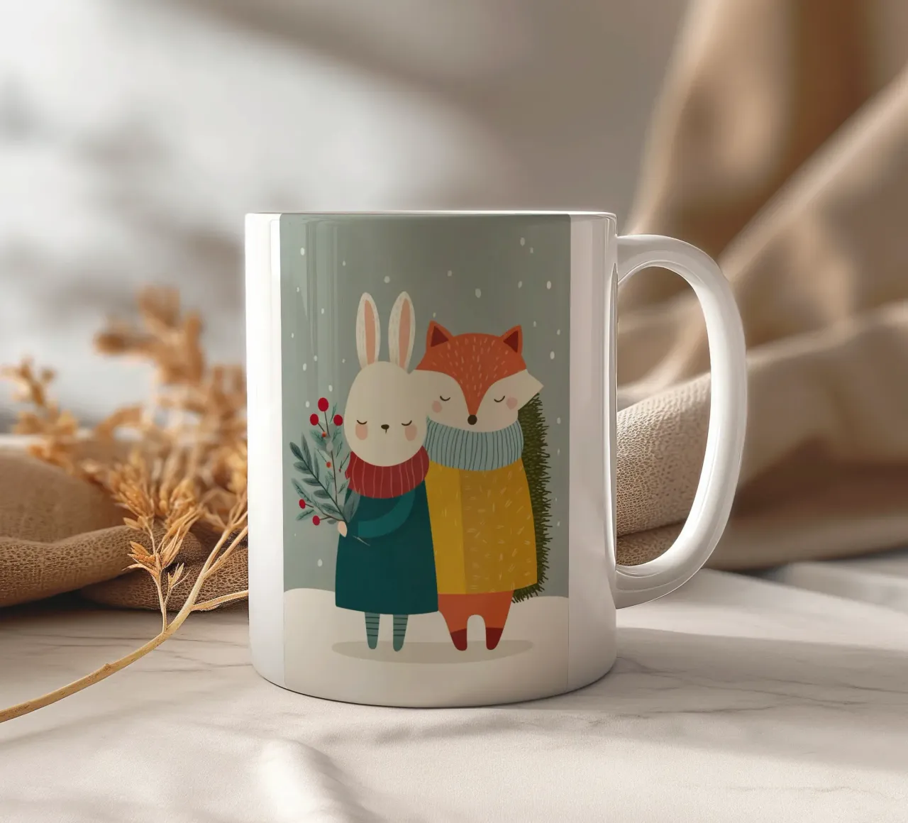 Snowy Hearts tazza in ceramica da Kiara