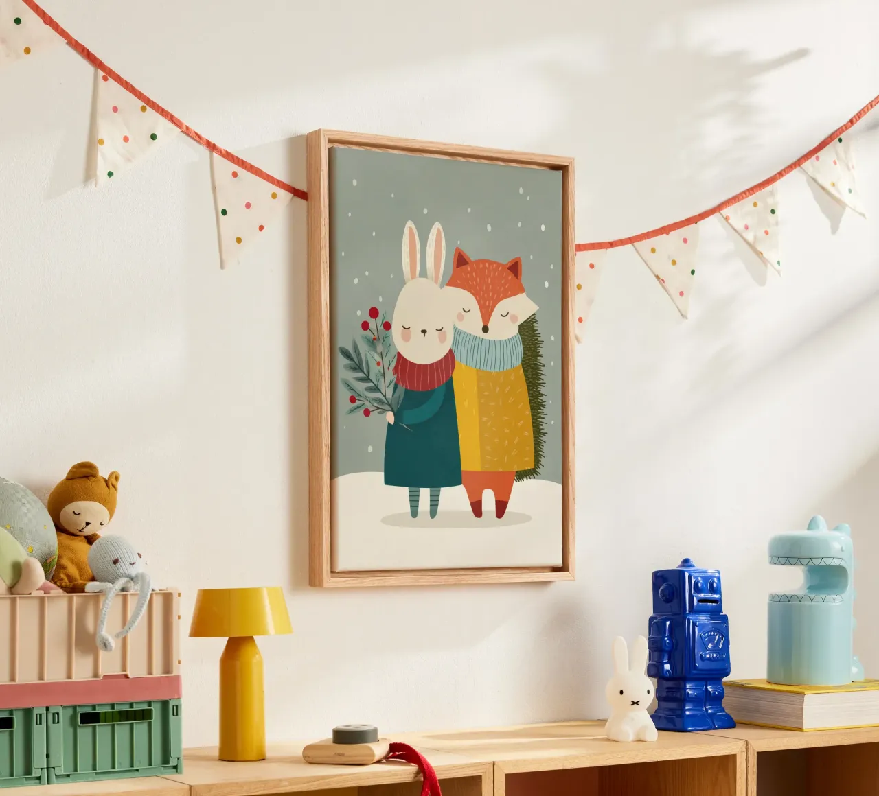 Snowy Hearts tela con Cornice a cassetta da Kiara