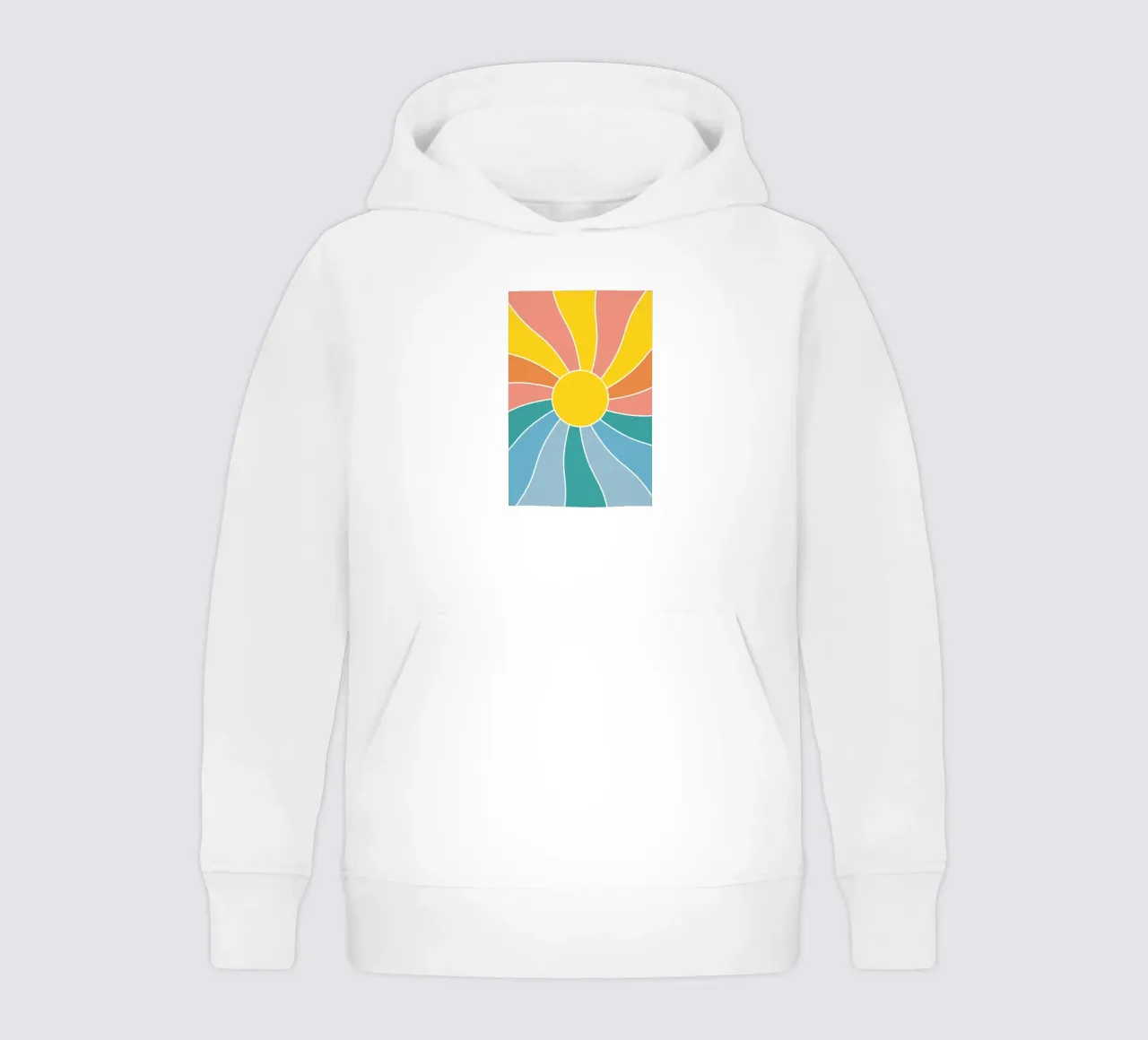 Retro Wavy Sunrays felpa bambino con cappuccio da pierosvisuals
