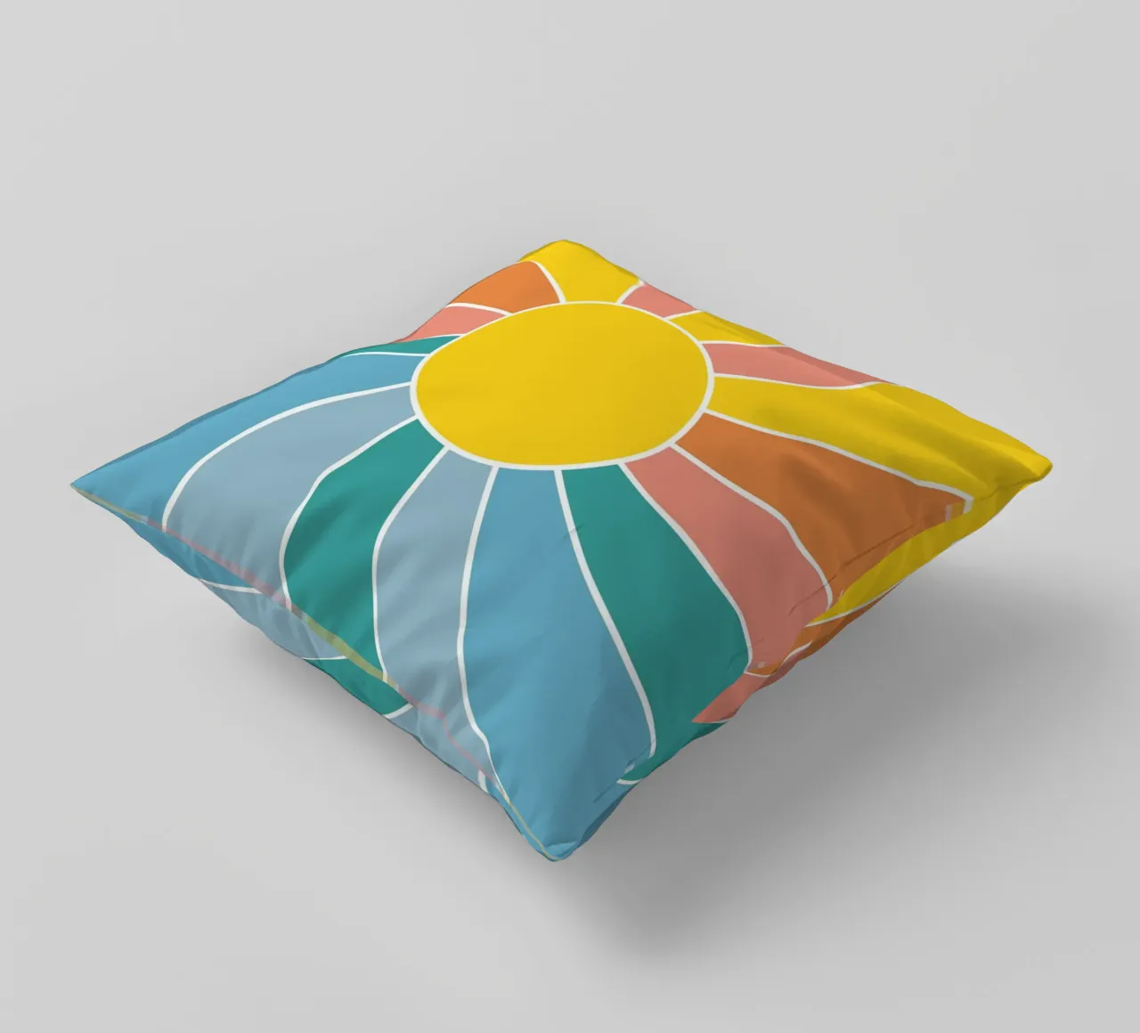 Retro Wavy Sunrays cuscino da pierosvisuals