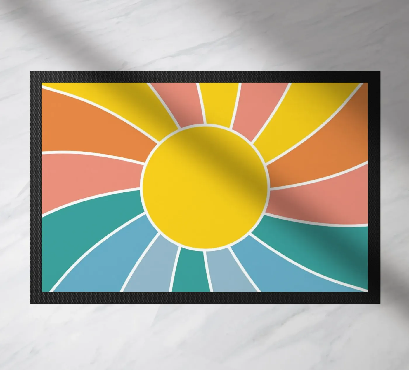 Retro Wavy Sunrays deurmat van pierosvisuals