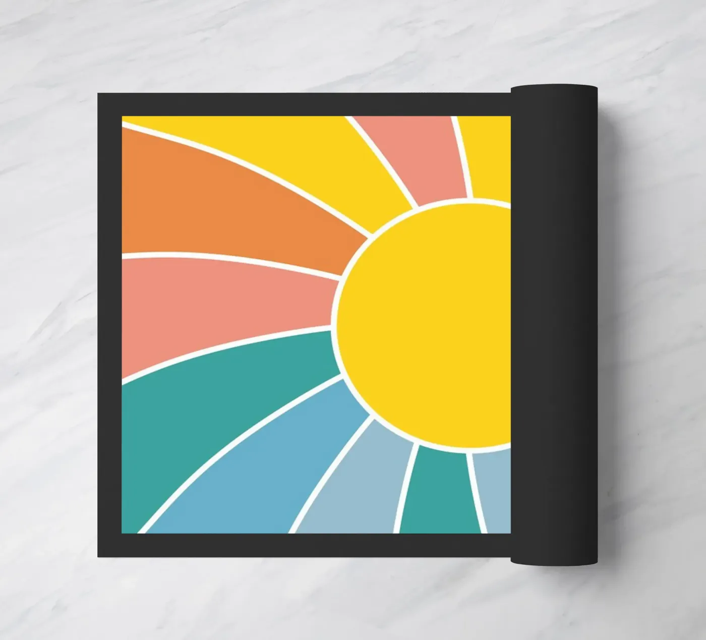 Retro Wavy Sunrays deurmat van pierosvisuals