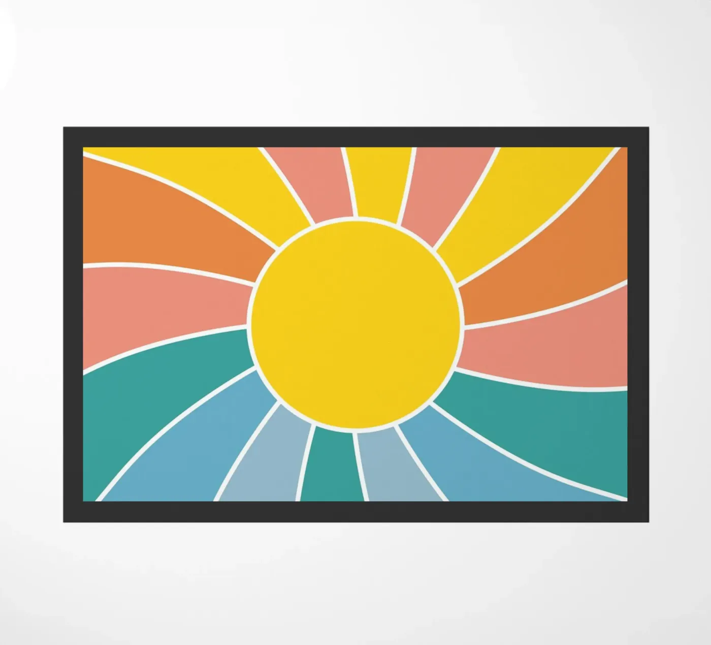 Retro Wavy Sunrays deurmat van pierosvisuals