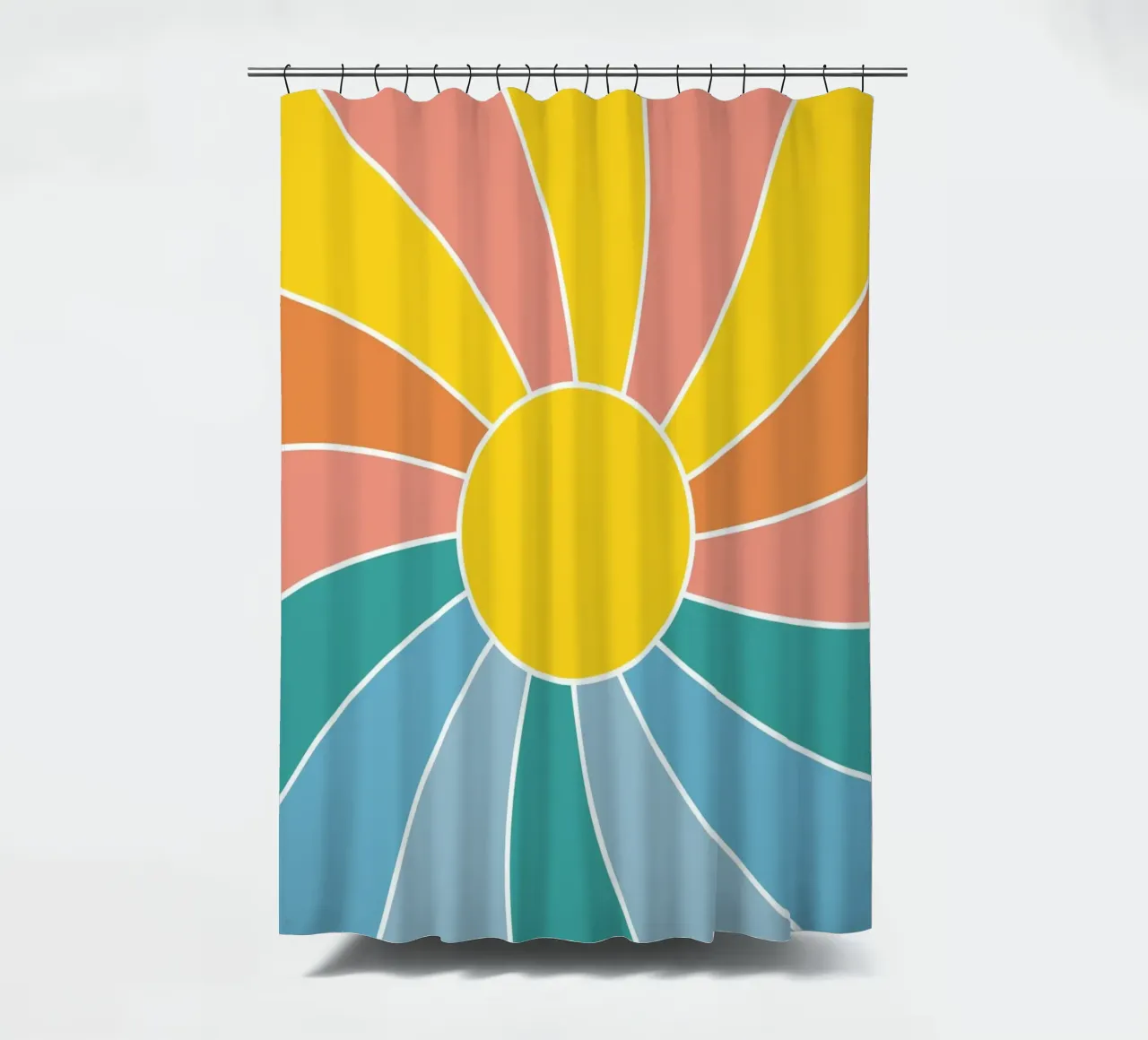 Retro Wavy Sunrays tenda da doccia da pierosvisuals