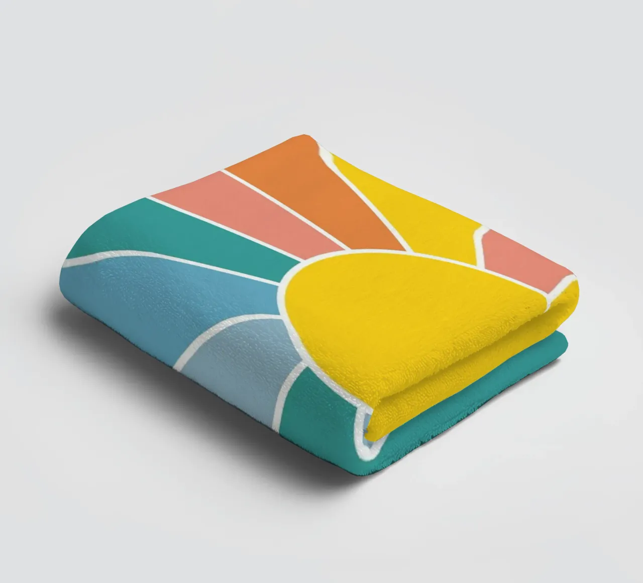 Retro Wavy Sunrays asciugamano da bagno da pierosvisuals