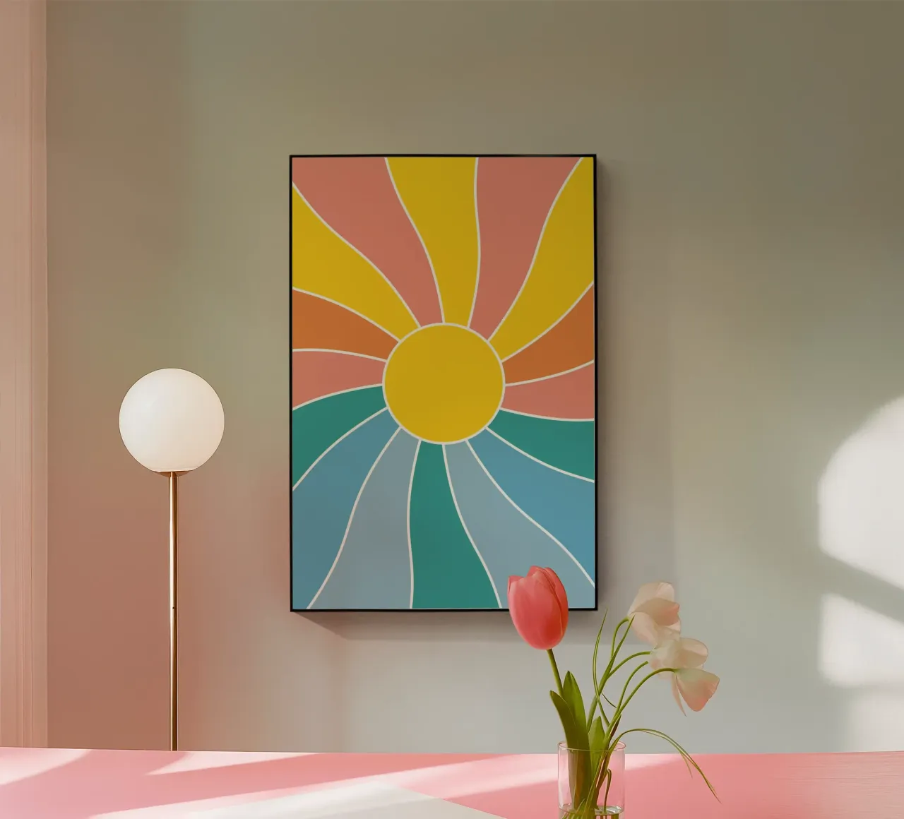 Retro Wavy Sunrays plexiglass da pierosvisuals