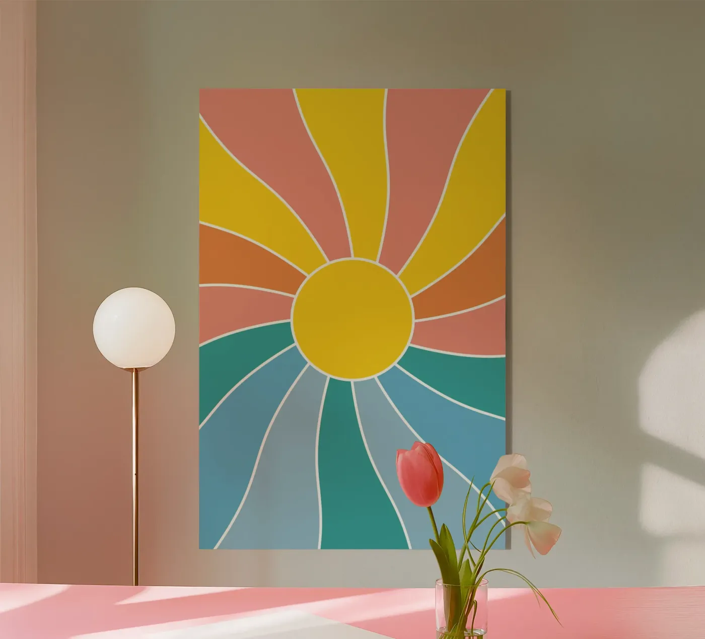 Retro Wavy Sunrays acryl van pierosvisuals