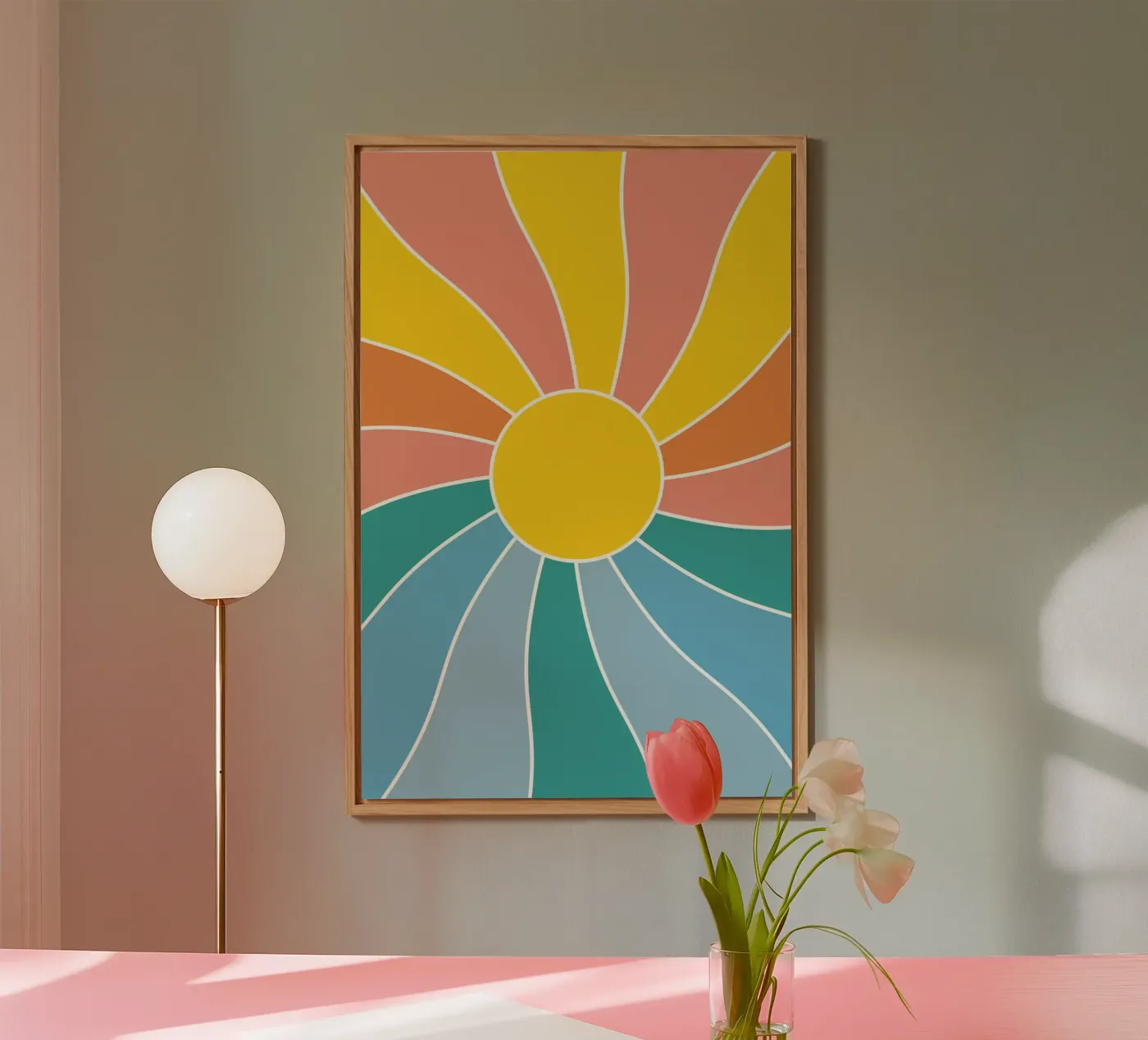 Retro Wavy Sunrays pannello forex da pierosvisuals