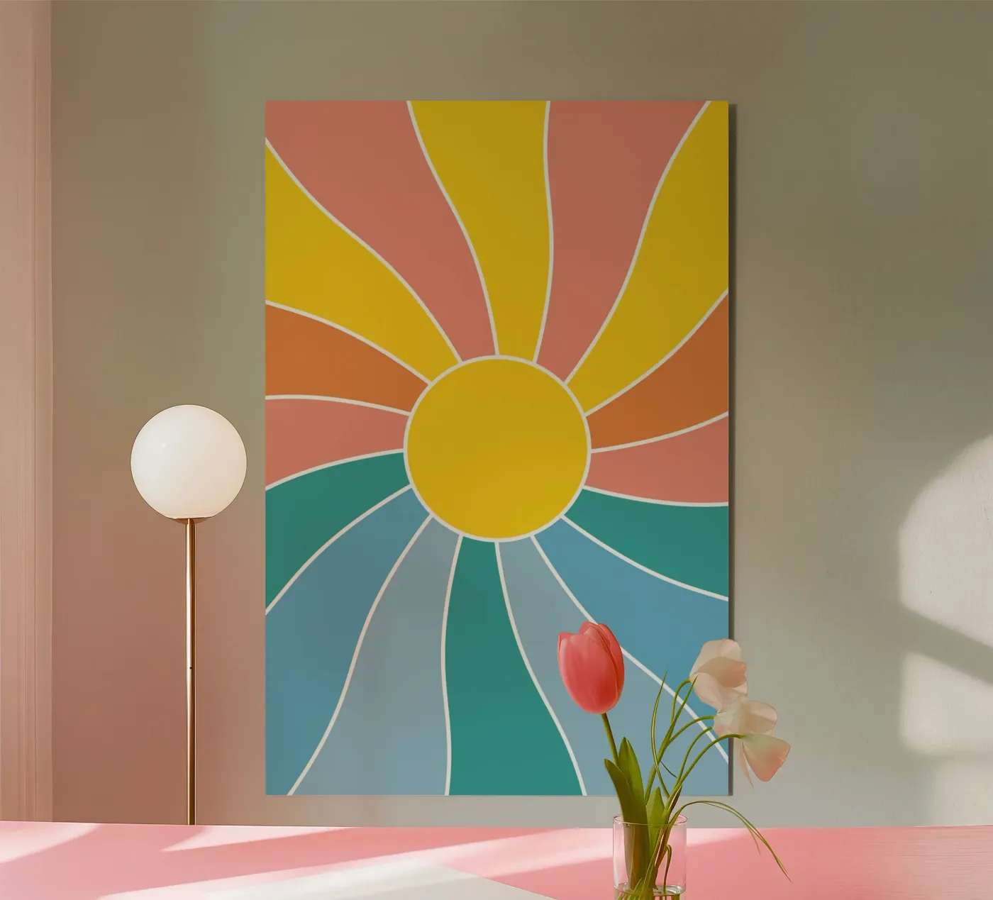 Retro Wavy Sunrays pannello forex da pierosvisuals