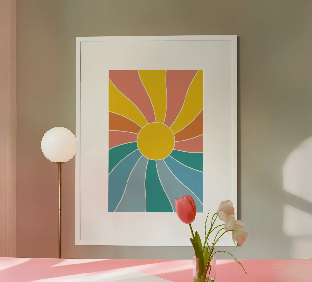 Retro Wavy Sunrays poster da pierosvisuals