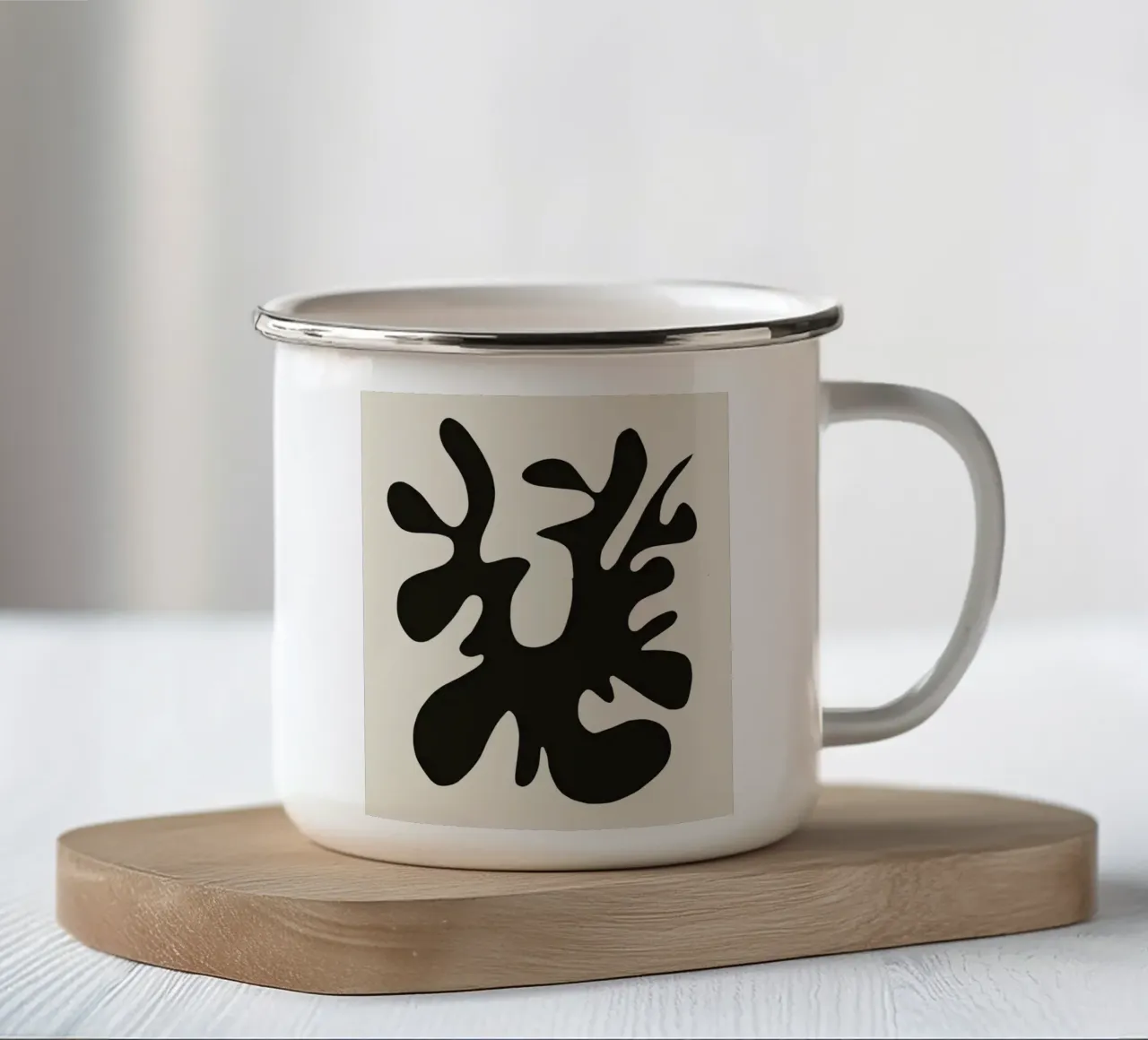 Astratto scuro 06 tazza in smalto da Little Dean