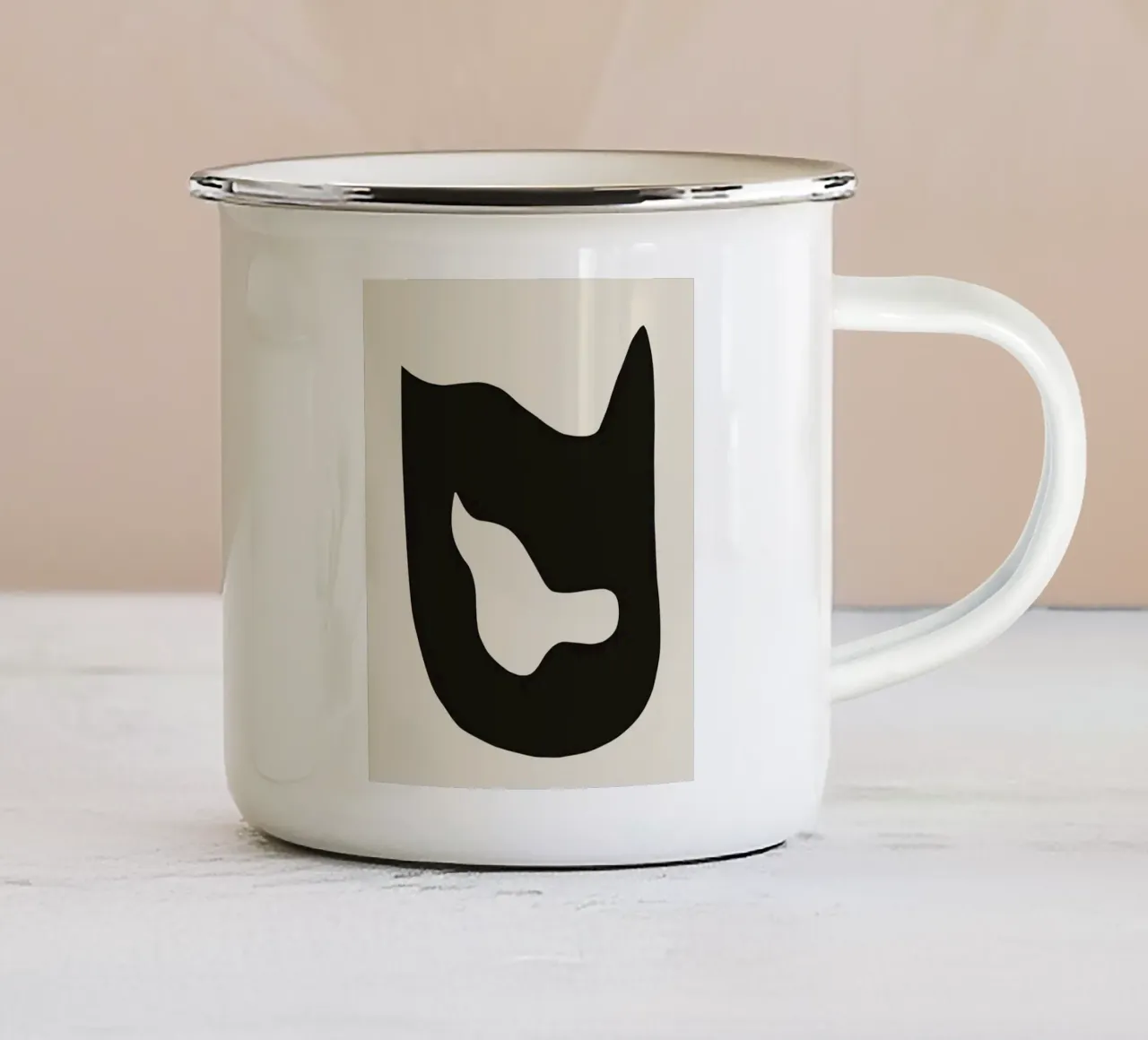 Astratto scuro 07 tazza in smalto da Little Dean
