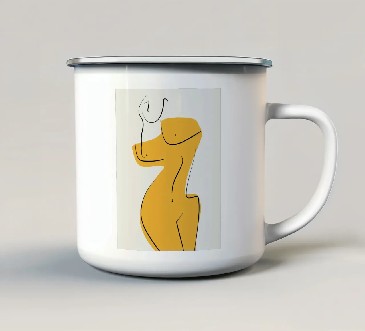 Giallo e nudo 04 tazza in smalto da Little Dean