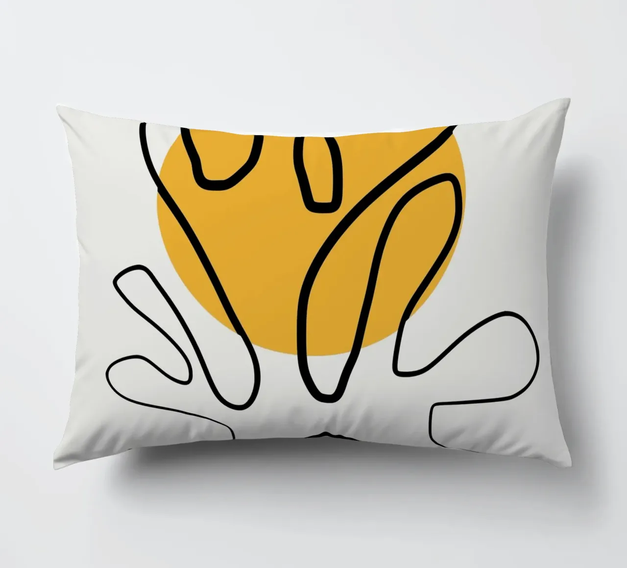 Giallo e linee artistiche 04 cuscino da Little Dean