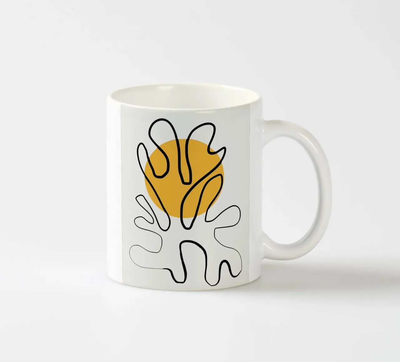Giallo e linee artistiche 04 tazza in ceramica da Little Dean