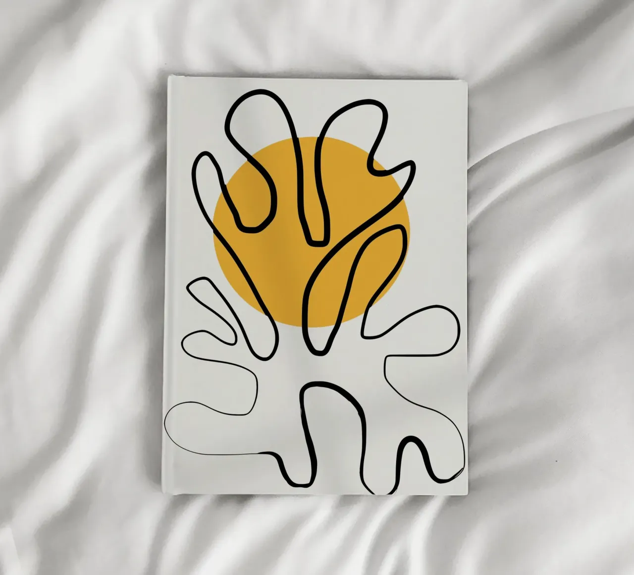 Yellow and line art 04 notebook by Little Dean
