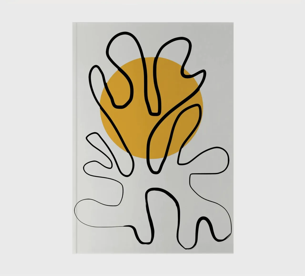 Yellow and line art 04 notebook by Little Dean