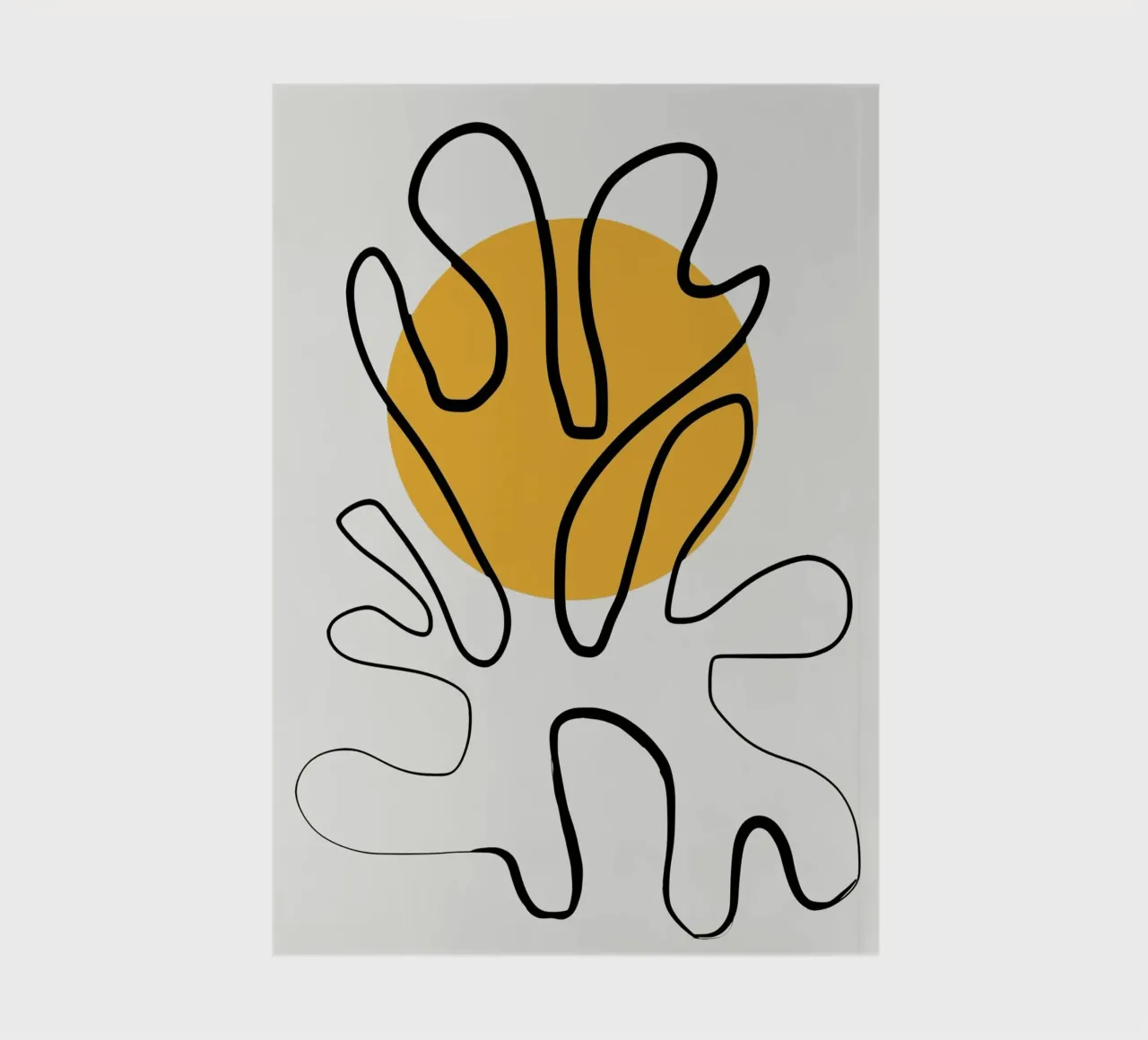 Yellow and line art 04 notebook by Little Dean