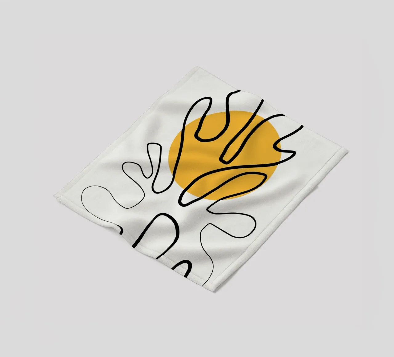 Giallo e linee artistiche 04 coperta in pile da Little Dean