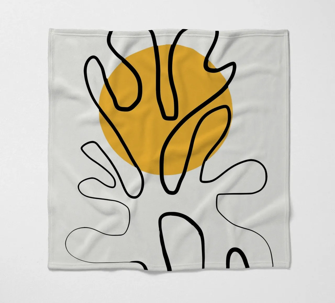 Giallo e linee artistiche 04 coperta in pile da Little Dean