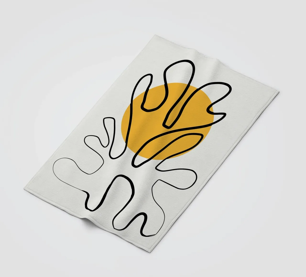 Giallo e linee artistiche 04 coperta in pile da Little Dean