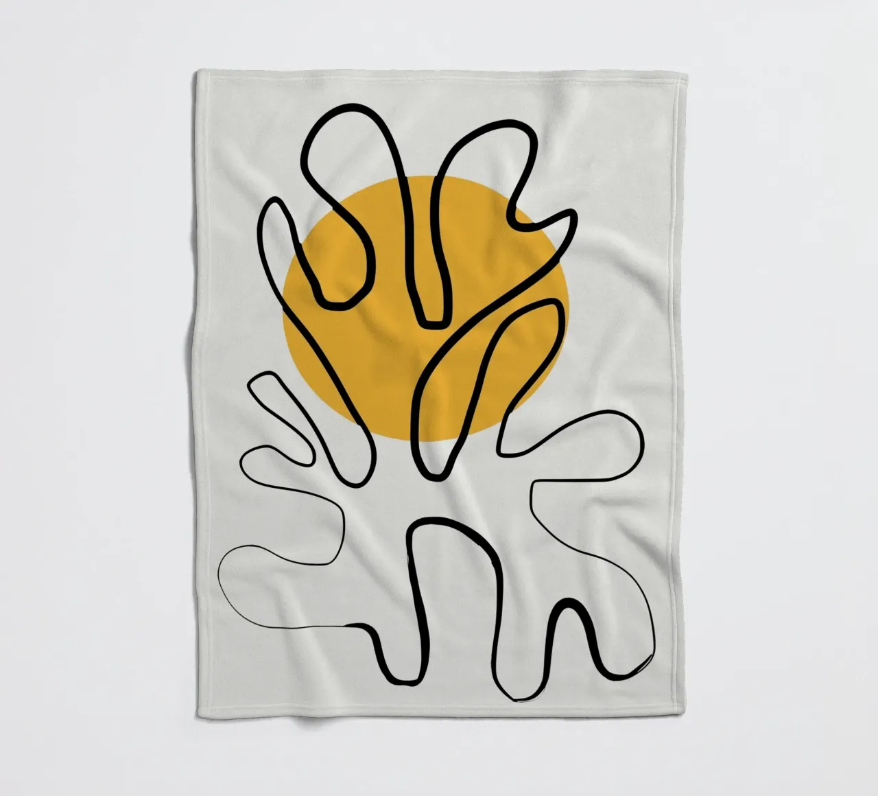 Giallo e linee artistiche 04 coperta in pile da Little Dean