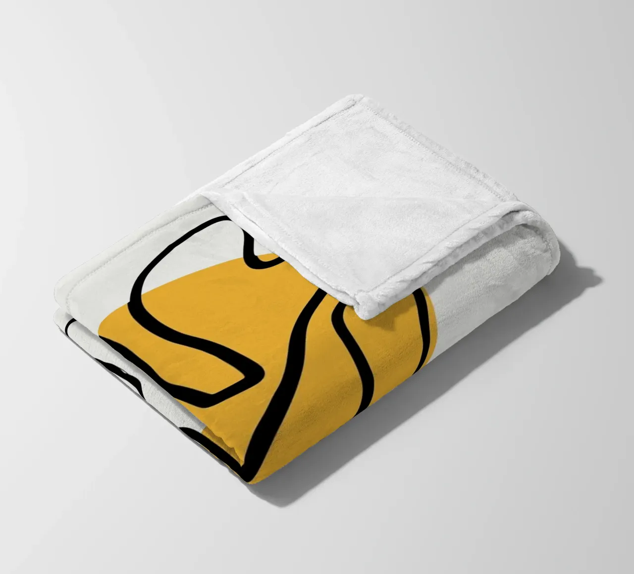 Giallo e linee artistiche 04 coperta in pile da Little Dean