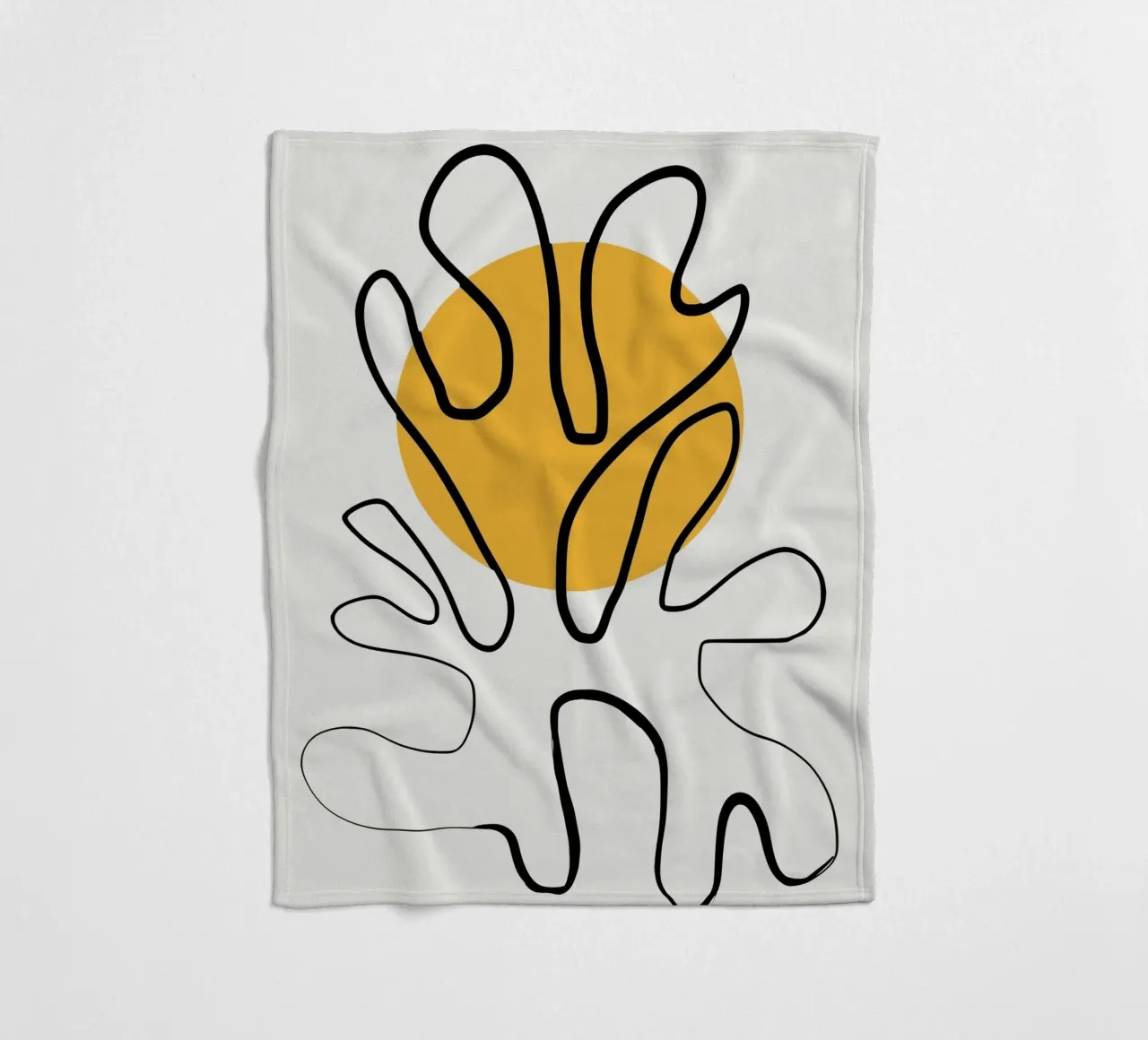 Giallo e linee artistiche 04 coperta in pile da Little Dean
