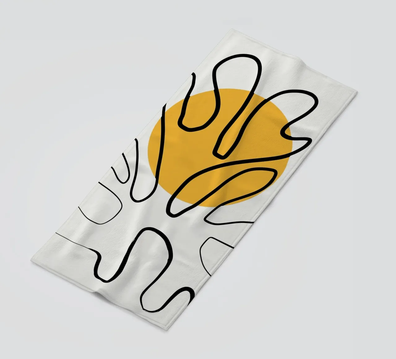 Giallo e linee artistiche 04 telo mare da Little Dean
