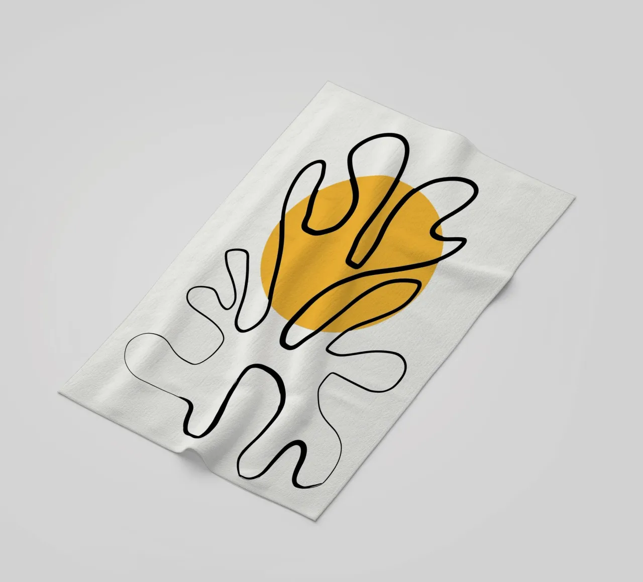 Giallo e linee artistiche 04 telo mare da Little Dean