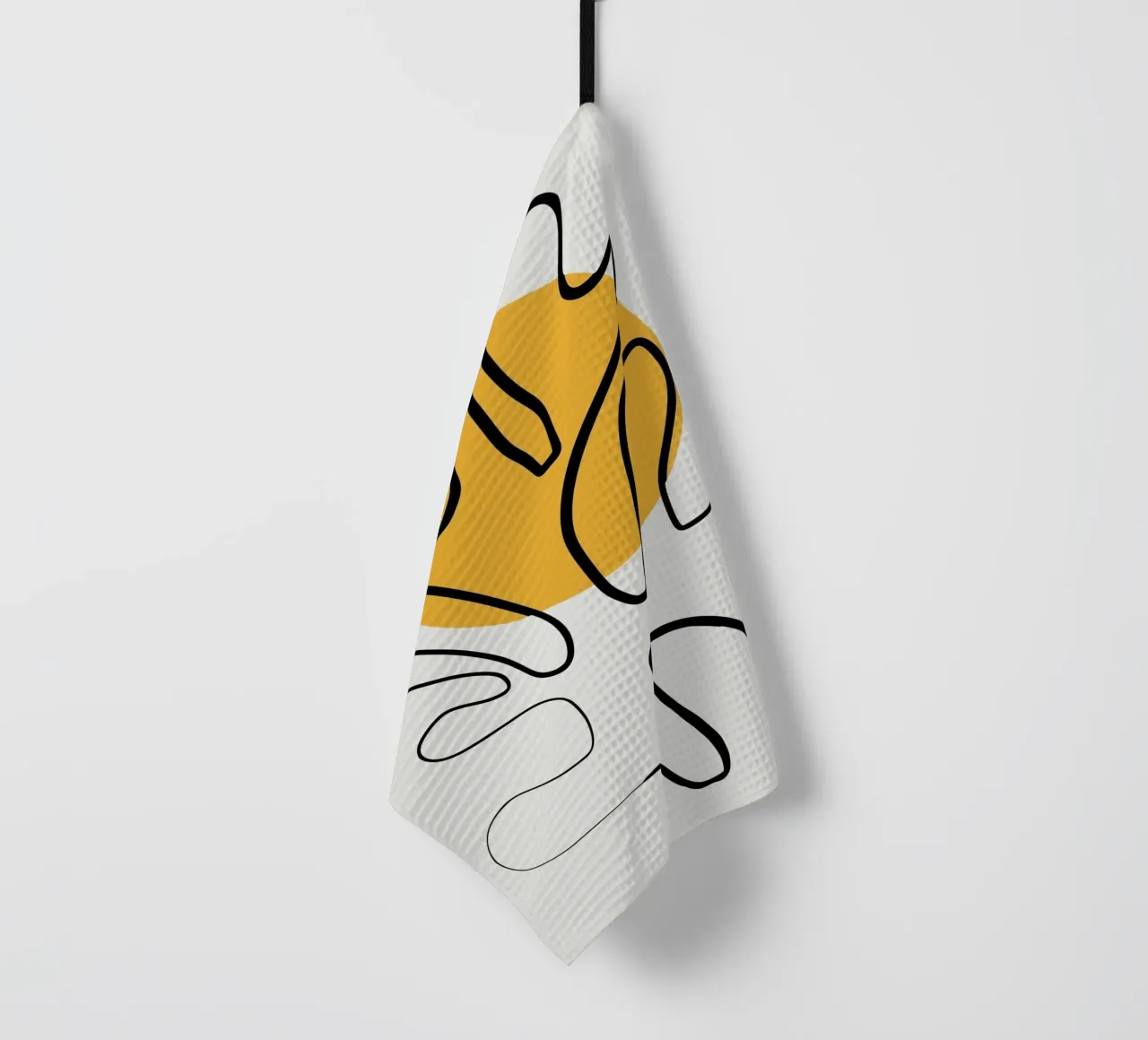 Giallo e linee artistiche 04 canovaccio da cucina da Little Dean