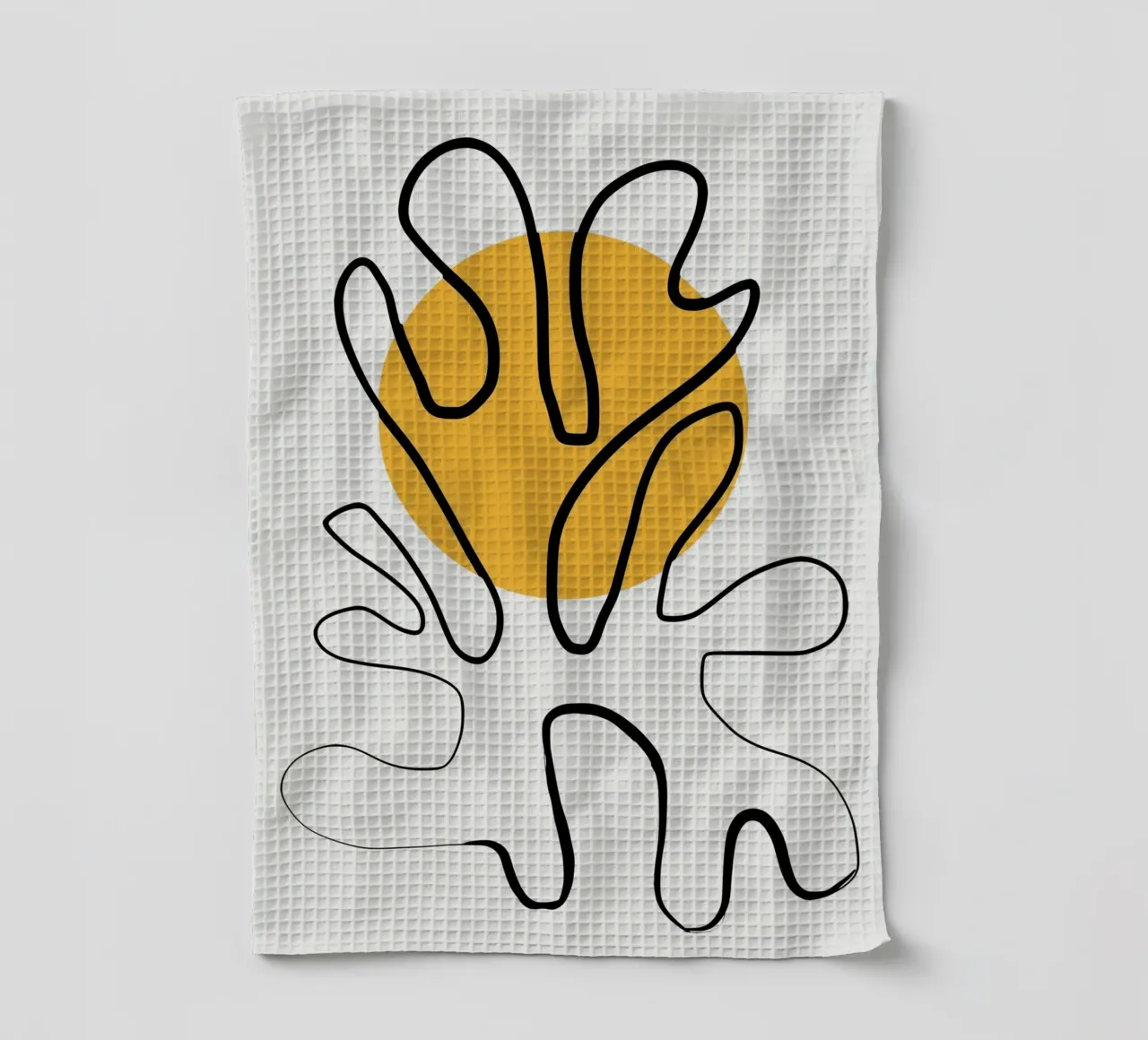 Giallo e linee artistiche 04 canovaccio da cucina da Little Dean