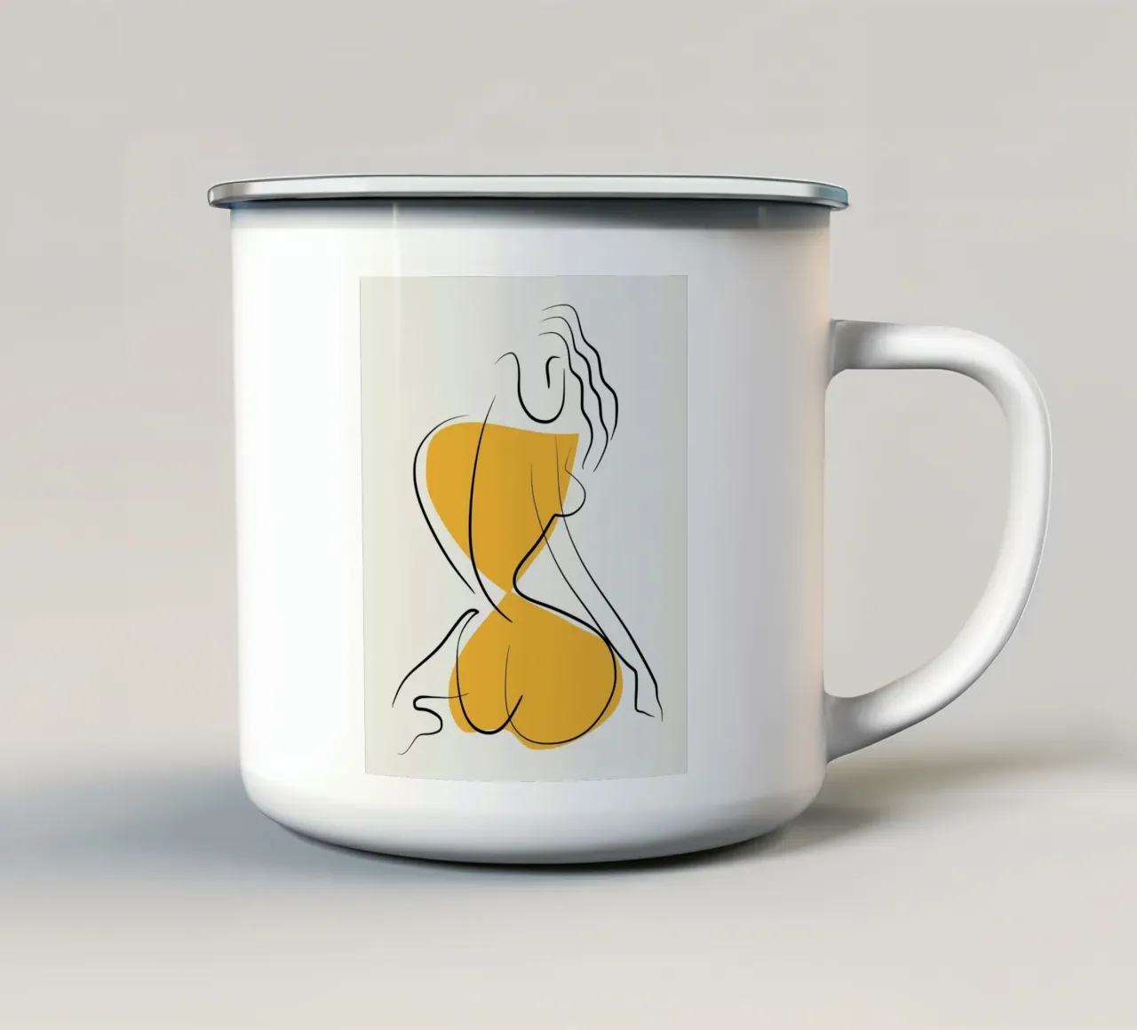 Giallo e nudo 05 tazza in smalto da Little Dean