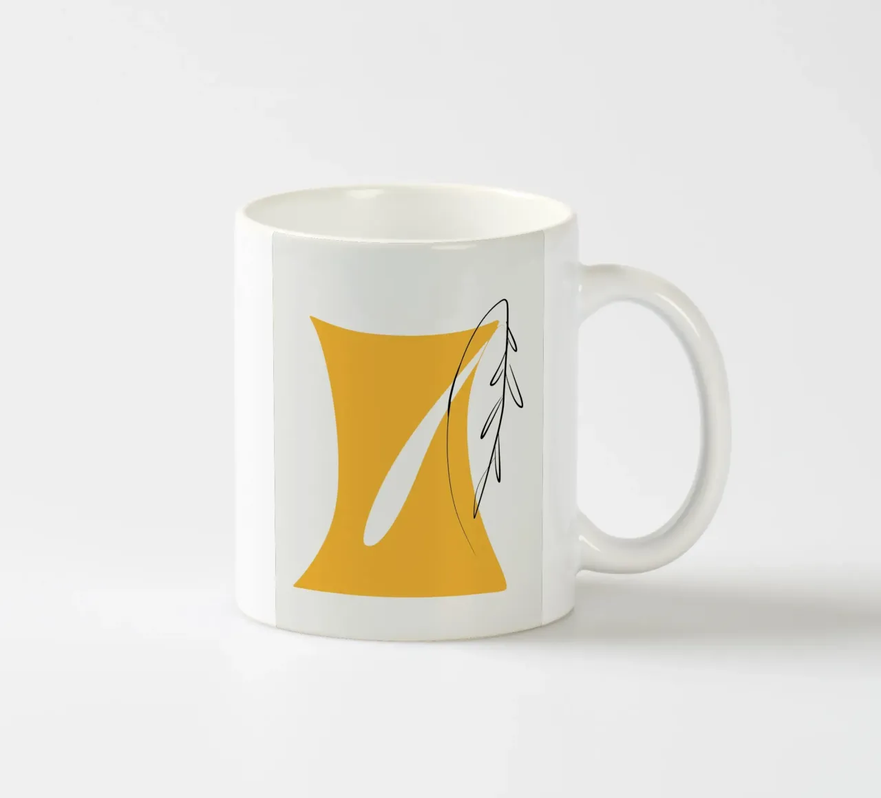 Giallo e linee artistiche 05 tazza in ceramica da Little Dean