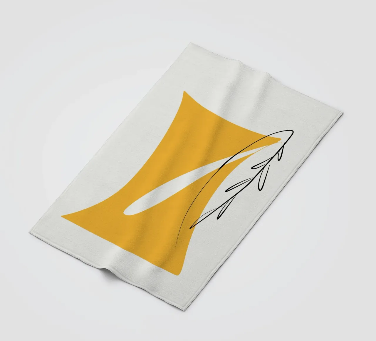 Giallo e linee artistiche 05 coperta in pile da Little Dean