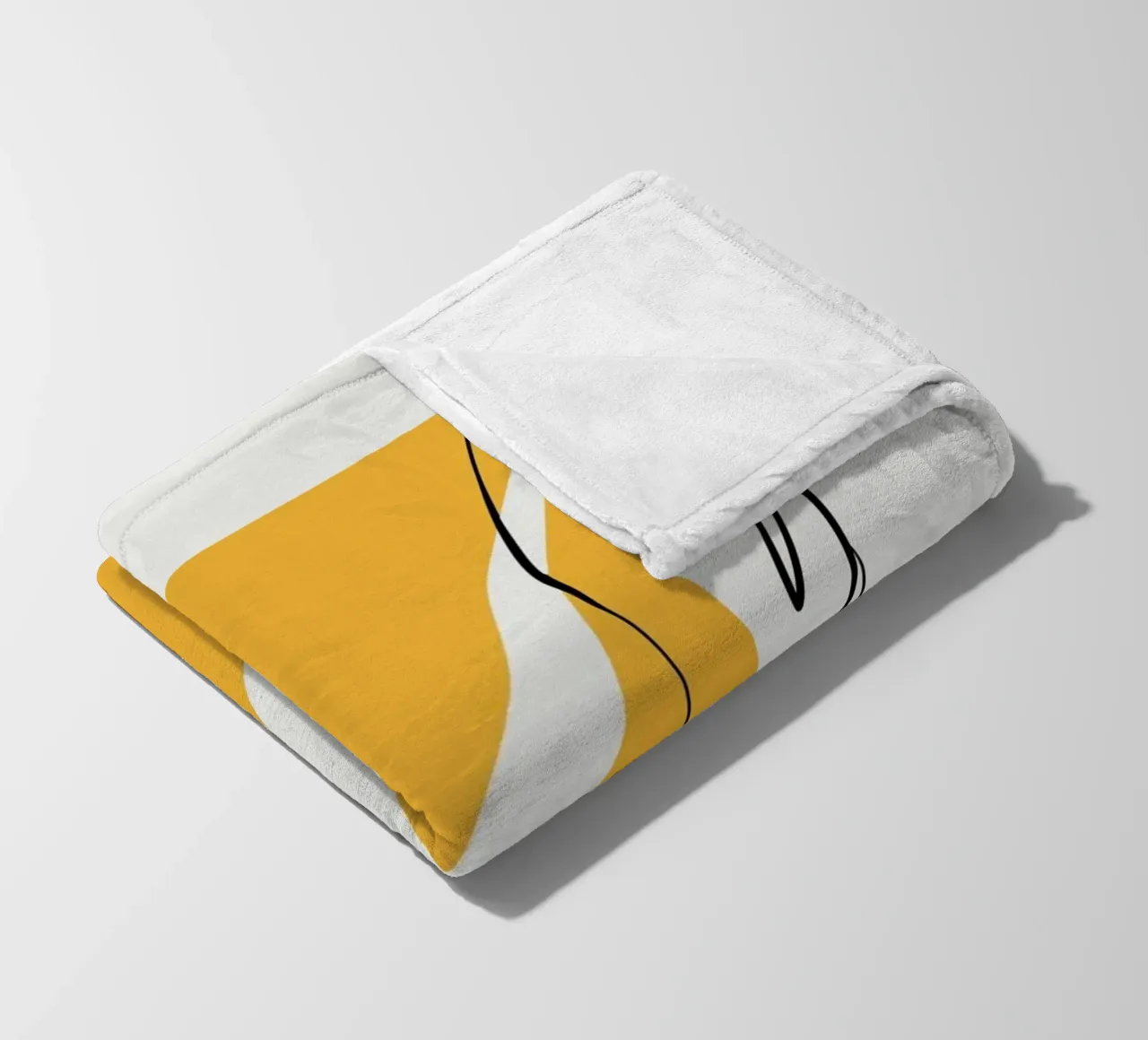 Giallo e linee artistiche 05 coperta in pile da Little Dean