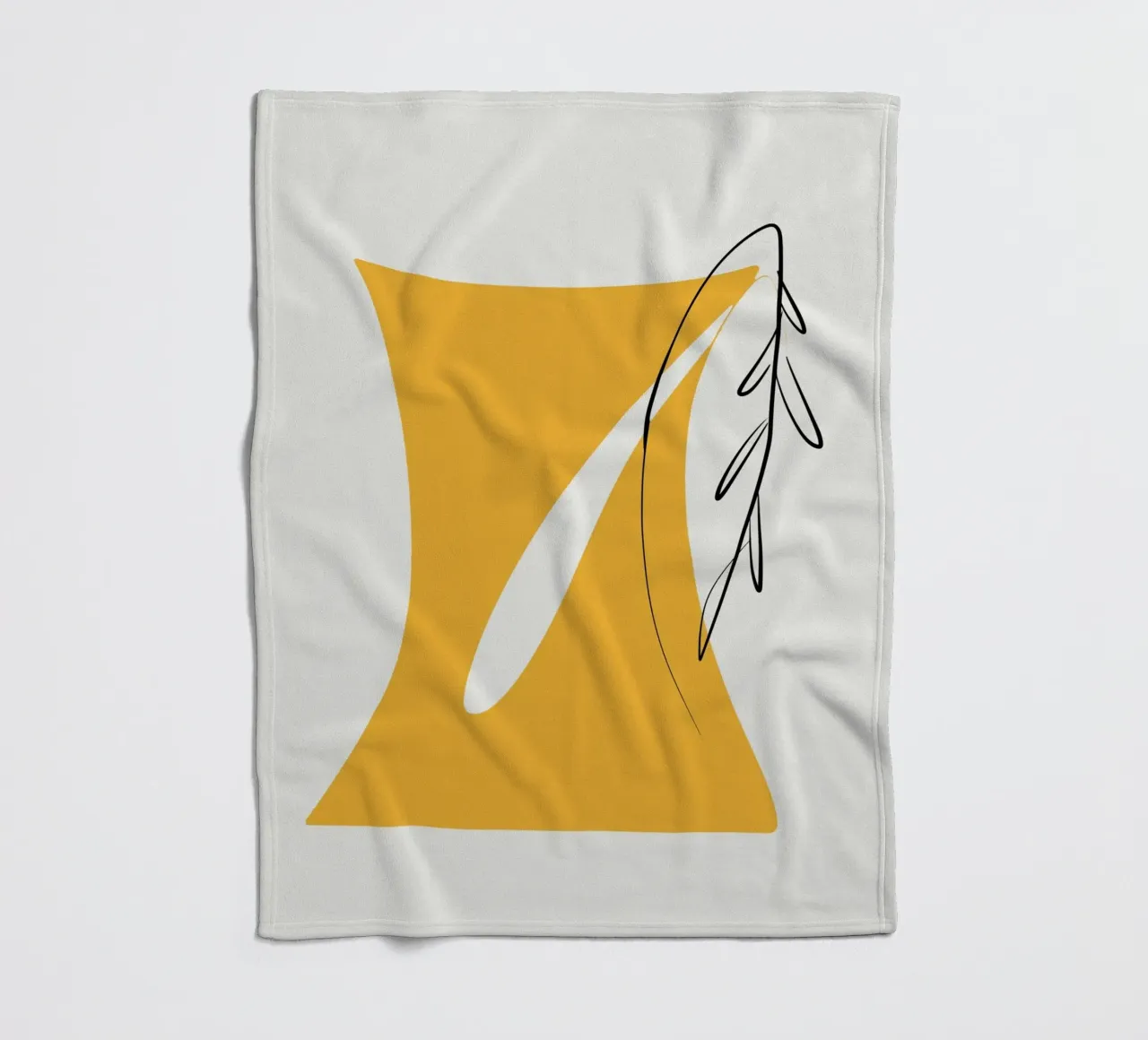 Giallo e linee artistiche 05 coperta in pile da Little Dean