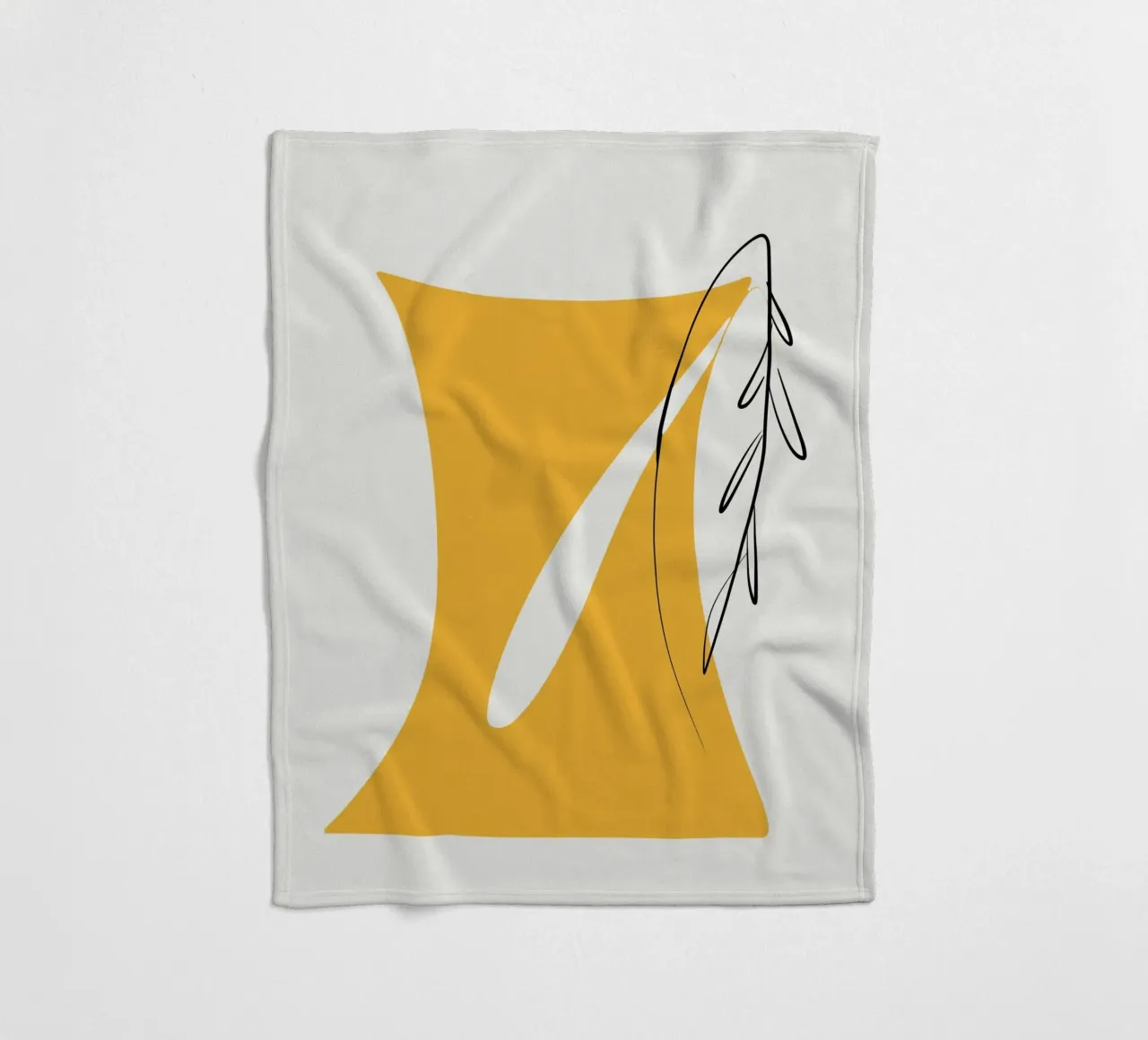 Giallo e linee artistiche 05 coperta in pile da Little Dean