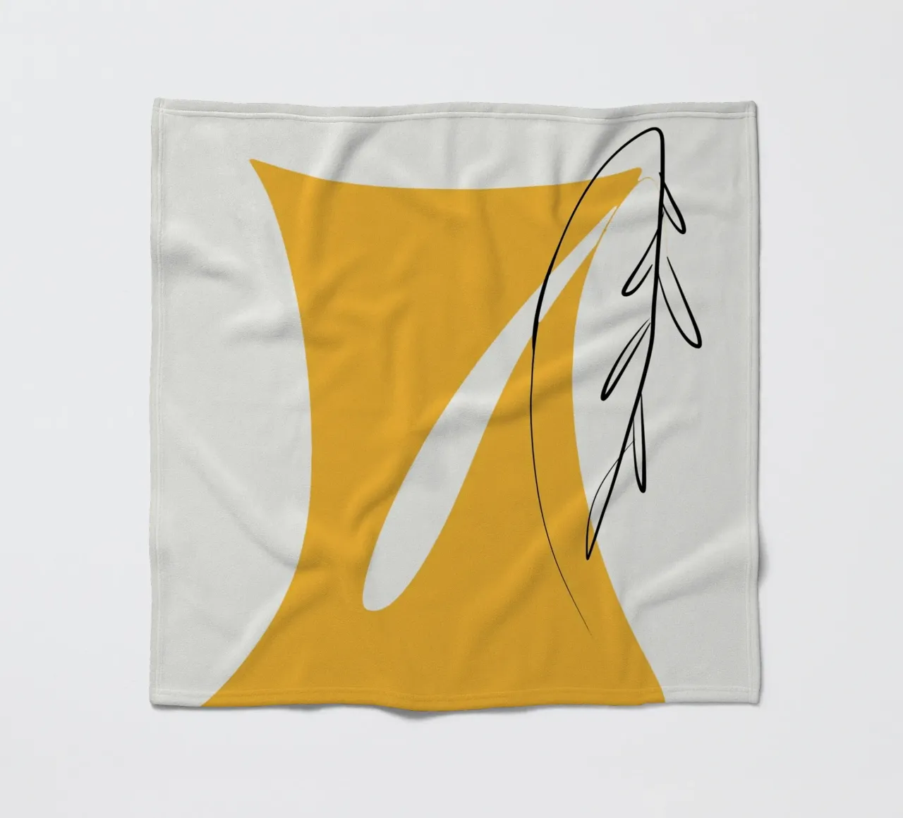 Giallo e linee artistiche 05 coperta in pile da Little Dean