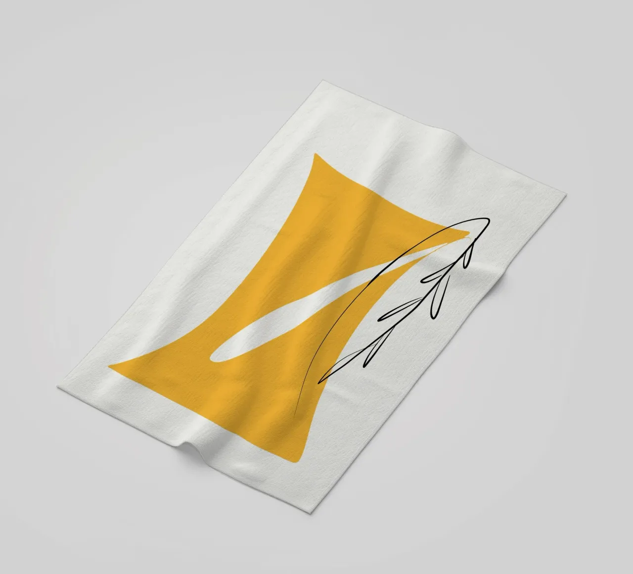 Giallo e linee artistiche 05 telo mare da Little Dean