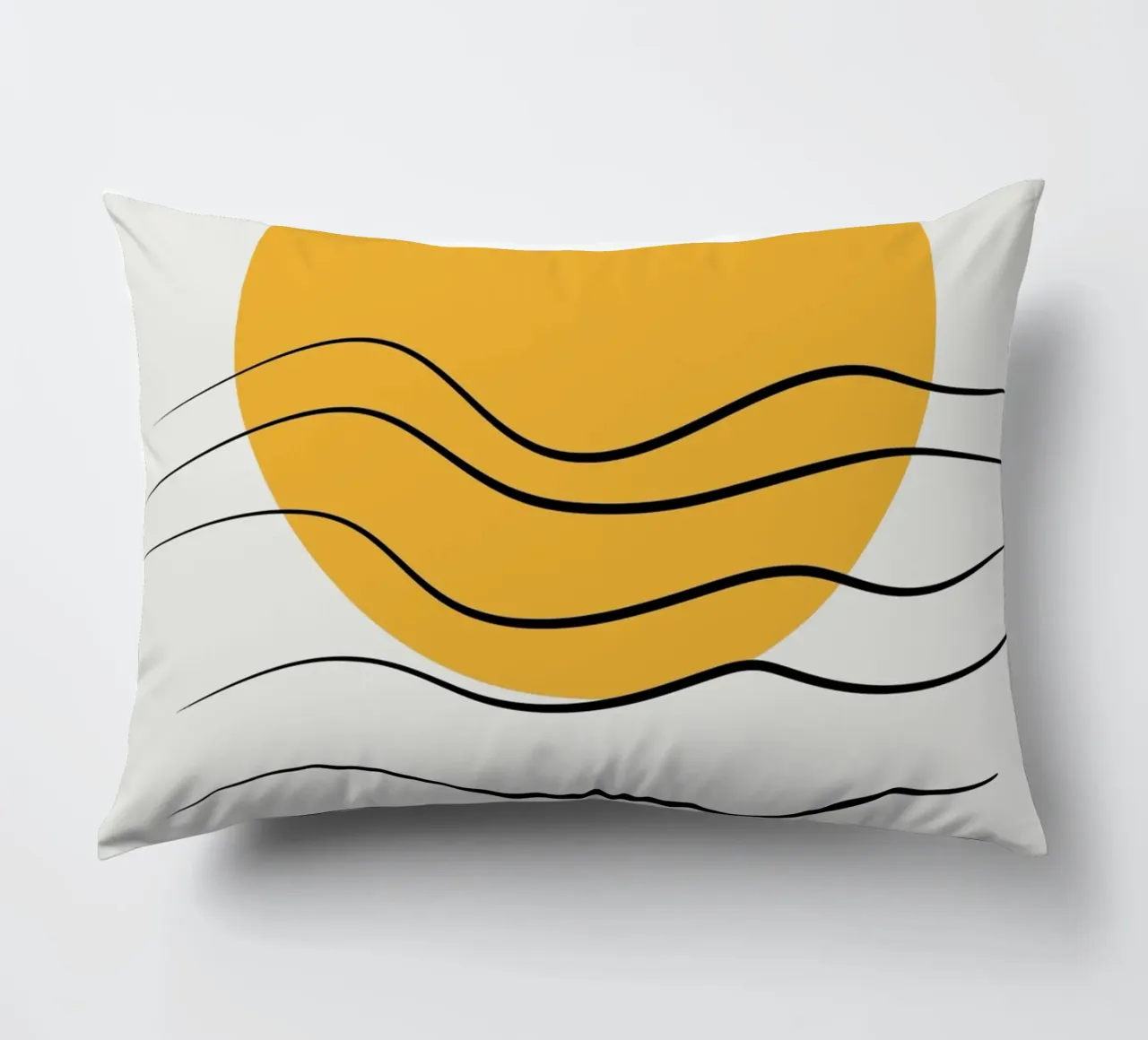 Giallo e linee artistiche 06 cuscino da Little Dean