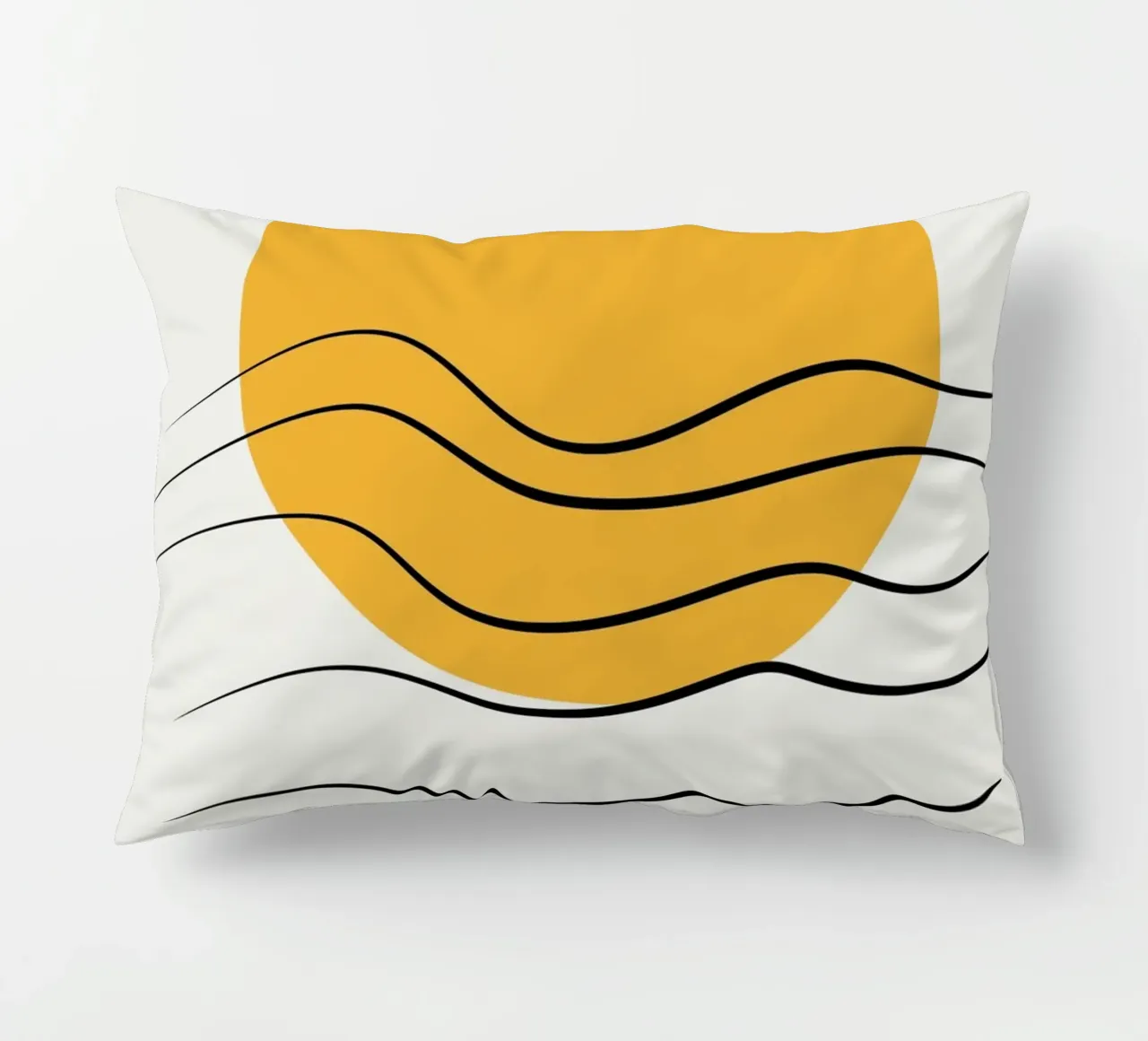 Giallo e linee artistiche 06 cuscino da Little Dean