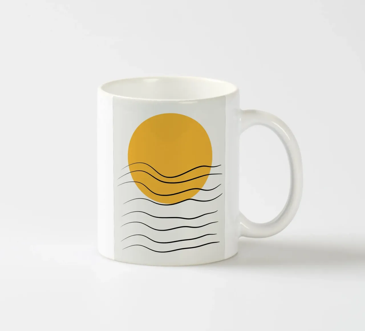 Giallo e linee artistiche 06 tazza in ceramica da Little Dean