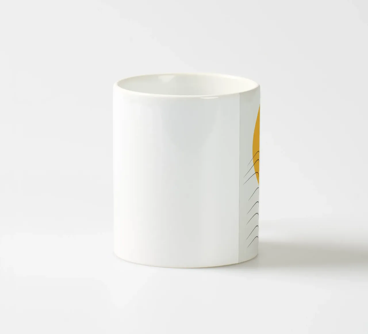 Giallo e linee artistiche 06 tazza in ceramica da Little Dean