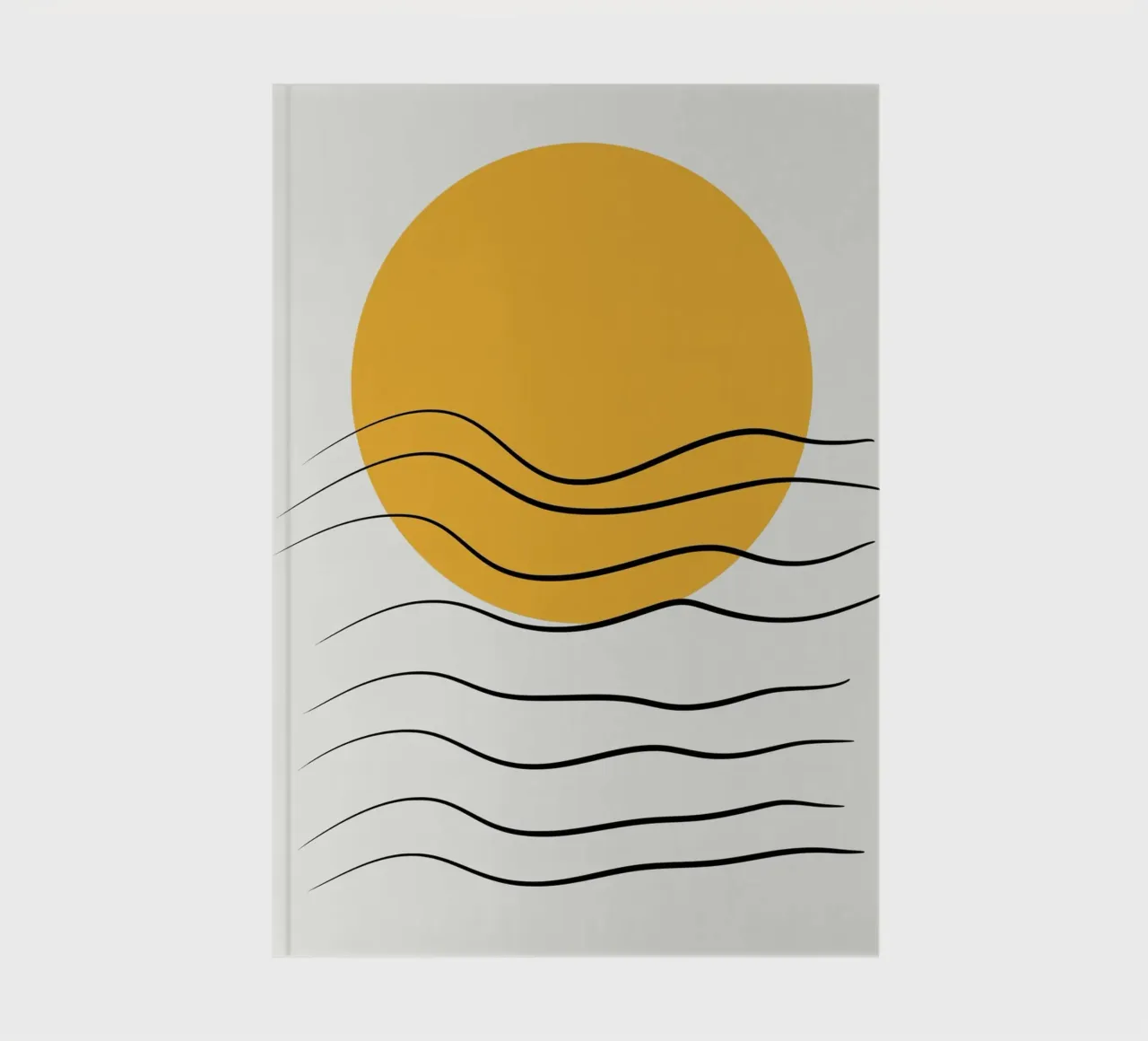 Yellow and line art 06 notebook by Little Dean