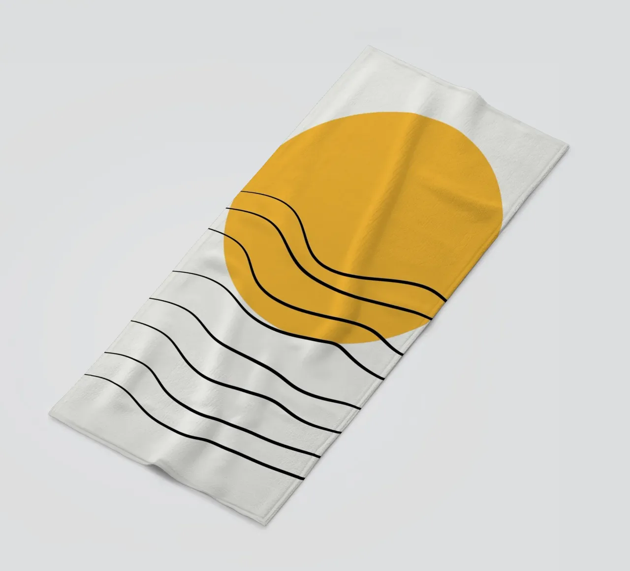 Giallo e linee artistiche 06 telo mare da Little Dean