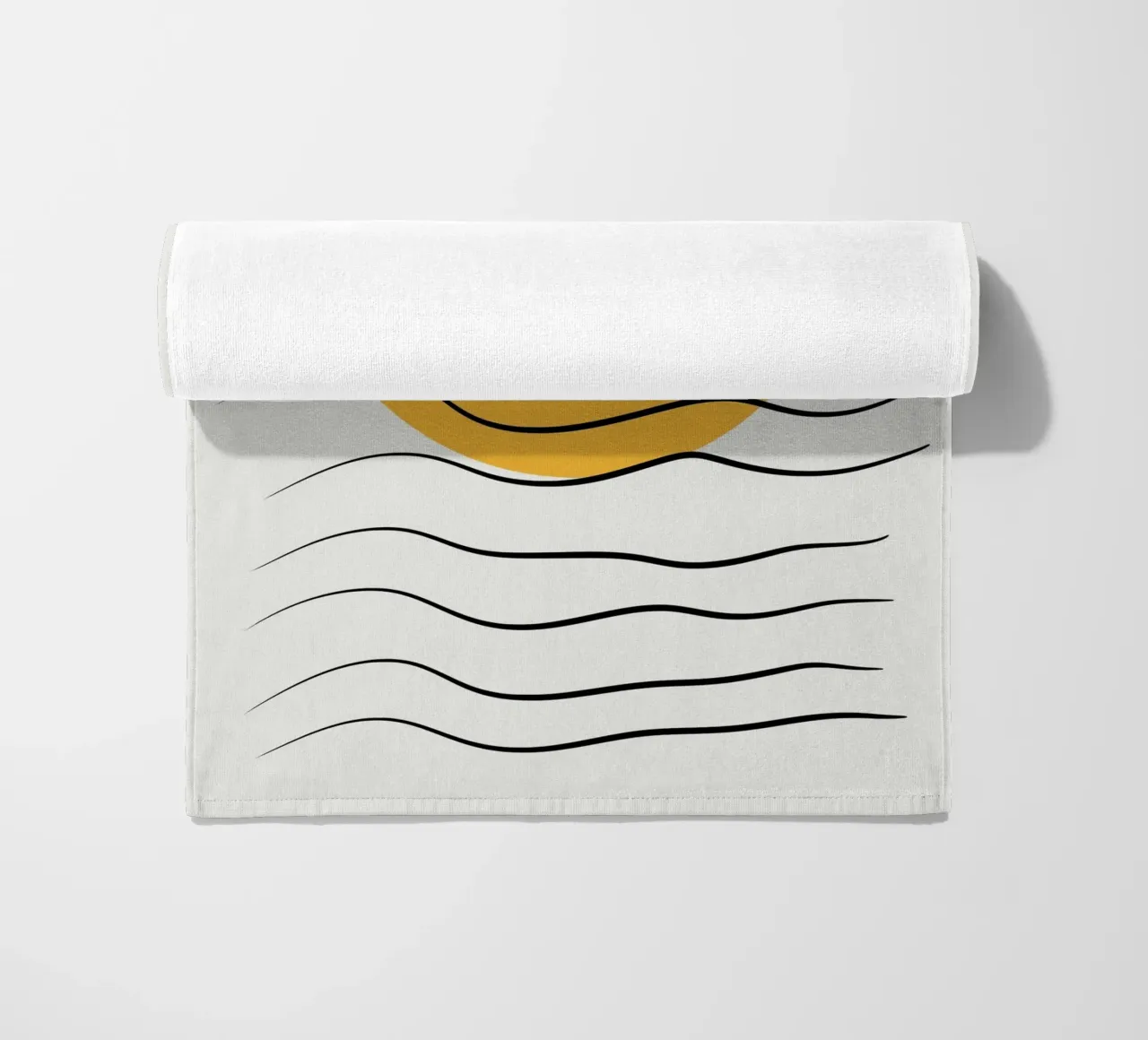 Giallo e linee artistiche 06 telo mare da Little Dean